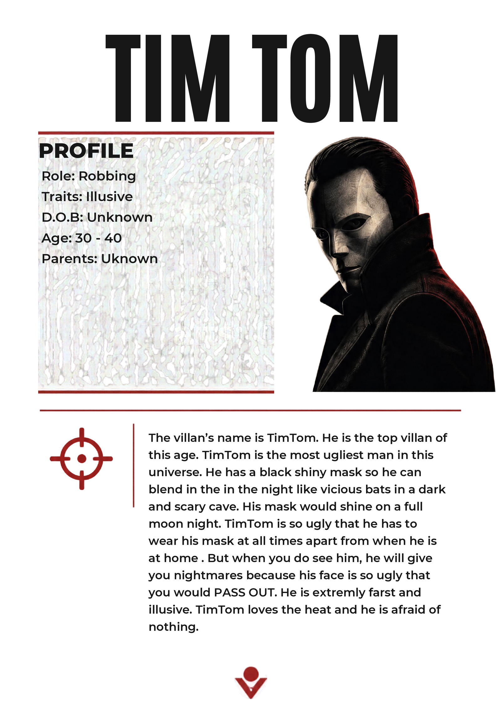 English Project - Villain poster